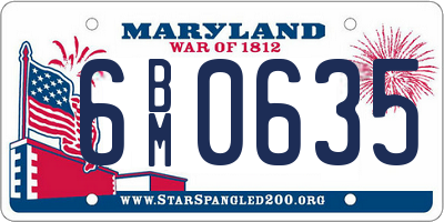 MD license plate 6BM0635