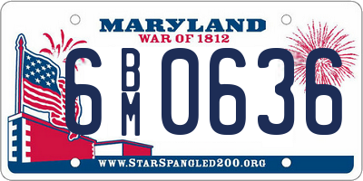 MD license plate 6BM0636