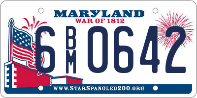 MD license plate 6BM0642
