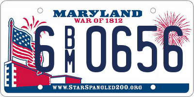 MD license plate 6BM0656