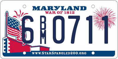 MD license plate 6BM0711