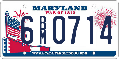 MD license plate 6BM0714
