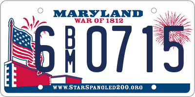 MD license plate 6BM0715