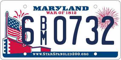 MD license plate 6BM0732