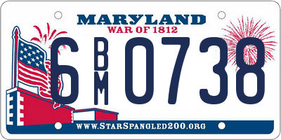 MD license plate 6BM0738