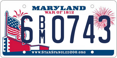 MD license plate 6BM0743