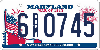 MD license plate 6BM0745