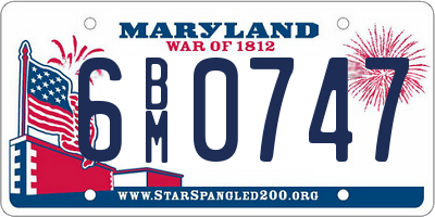 MD license plate 6BM0747
