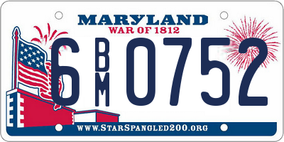 MD license plate 6BM0752