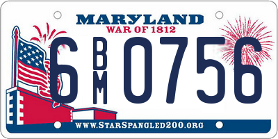 MD license plate 6BM0756
