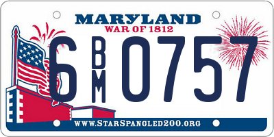 MD license plate 6BM0757