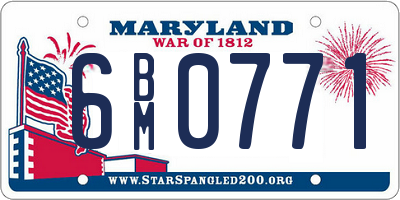 MD license plate 6BM0771