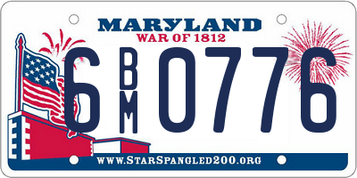 MD license plate 6BM0776