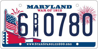 MD license plate 6BM0780