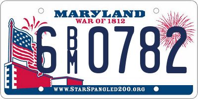 MD license plate 6BM0782