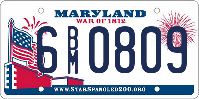 MD license plate 6BM0809