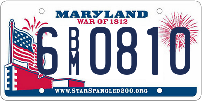 MD license plate 6BM0810