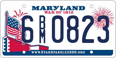MD license plate 6BM0823