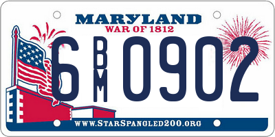 MD license plate 6BM0902