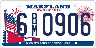 MD license plate 6BM0906