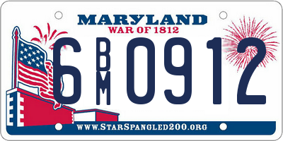 MD license plate 6BM0912