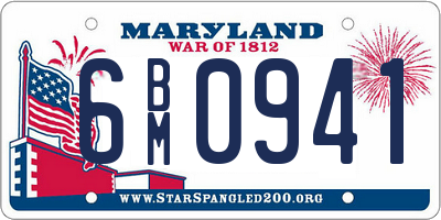MD license plate 6BM0941
