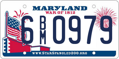 MD license plate 6BM0979