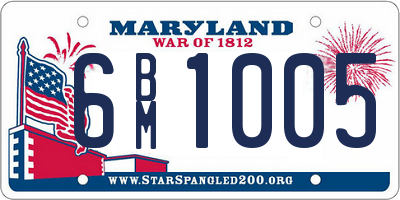 MD license plate 6BM1005