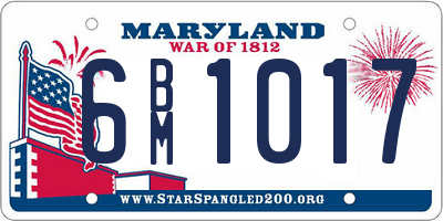 MD license plate 6BM1017
