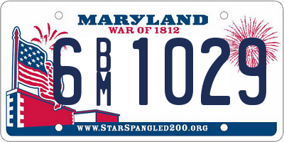 MD license plate 6BM1029
