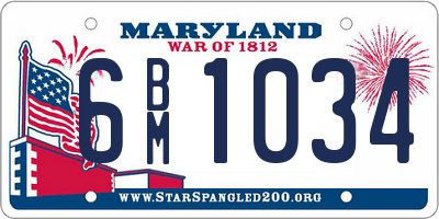 MD license plate 6BM1034