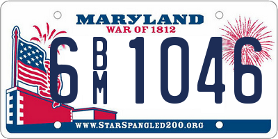 MD license plate 6BM1046