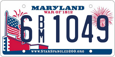 MD license plate 6BM1049