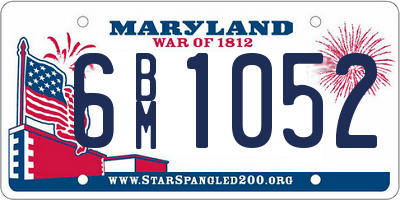 MD license plate 6BM1052