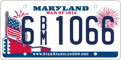 MD license plate 6BM1066
