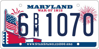 MD license plate 6BM1070