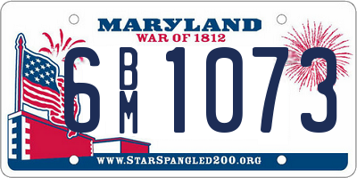 MD license plate 6BM1073