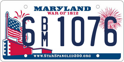 MD license plate 6BM1076