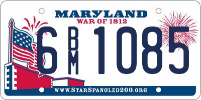 MD license plate 6BM1085