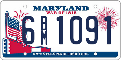 MD license plate 6BM1091