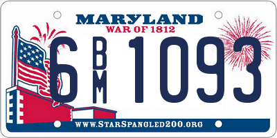 MD license plate 6BM1093