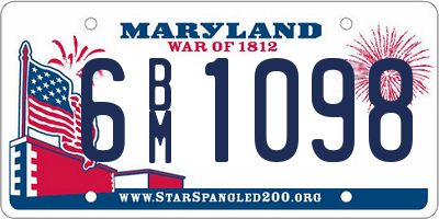MD license plate 6BM1098