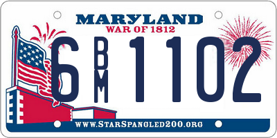 MD license plate 6BM1102