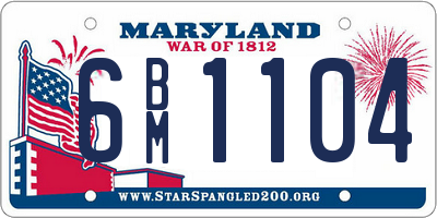 MD license plate 6BM1104