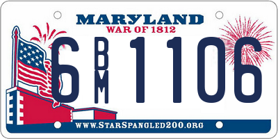 MD license plate 6BM1106