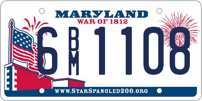MD license plate 6BM1108
