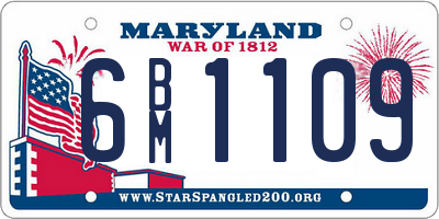 MD license plate 6BM1109