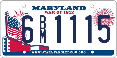MD license plate 6BM1115