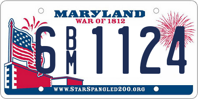 MD license plate 6BM1124