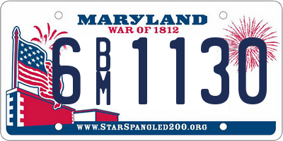 MD license plate 6BM1130